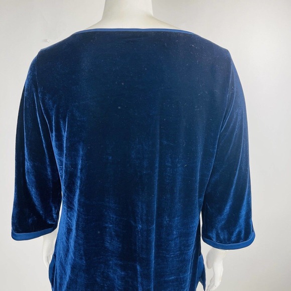 Soft Surroundings Womans Sz Large Weekender Velvet Tunic Top Dark Blue #25939 - Picture 8 of 9